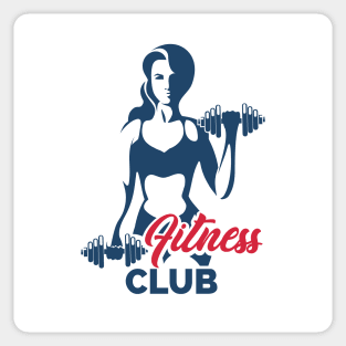 Fitness club emblem with training athletic woman Sticker